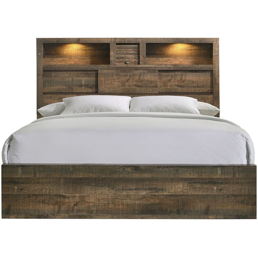 Bookshelf king store bed frame